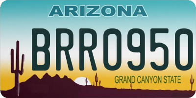 AZ license plate BRR0950