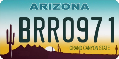 AZ license plate BRR0971