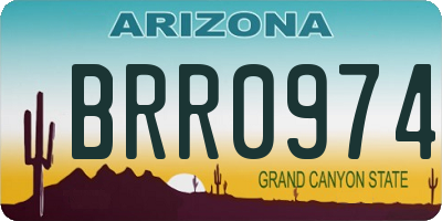 AZ license plate BRR0974