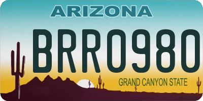 AZ license plate BRR0980