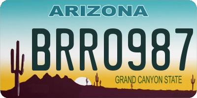 AZ license plate BRR0987