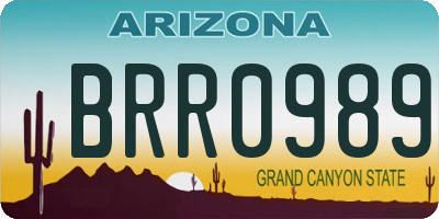 AZ license plate BRR0989