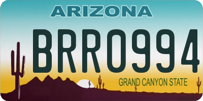 AZ license plate BRR0994