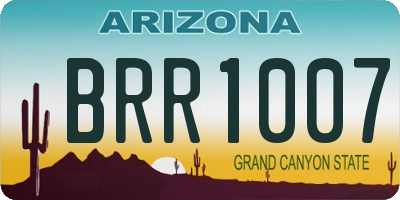 AZ license plate BRR1007