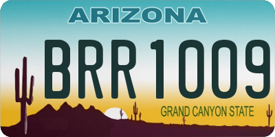 AZ license plate BRR1009