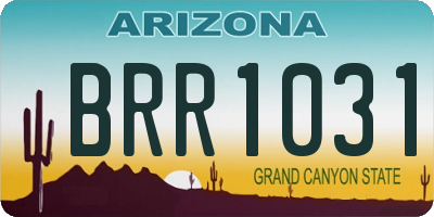 AZ license plate BRR1031