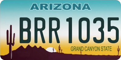 AZ license plate BRR1035