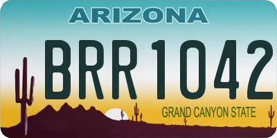 AZ license plate BRR1042