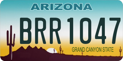 AZ license plate BRR1047