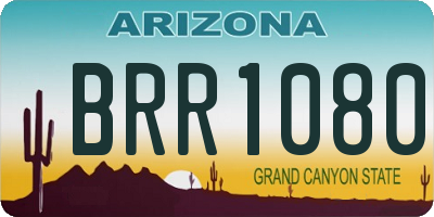 AZ license plate BRR1080