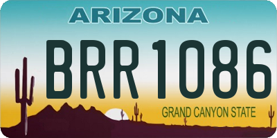 AZ license plate BRR1086