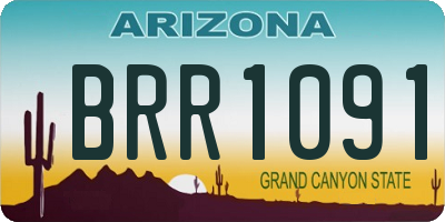 AZ license plate BRR1091