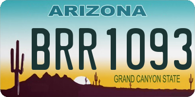 AZ license plate BRR1093