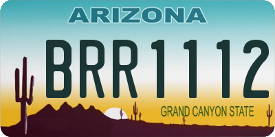 AZ license plate BRR1112