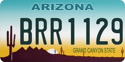 AZ license plate BRR1129