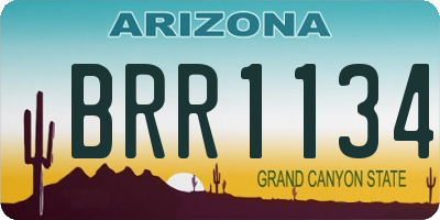 AZ license plate BRR1134