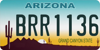 AZ license plate BRR1136