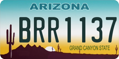 AZ license plate BRR1137