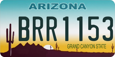 AZ license plate BRR1153