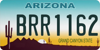 AZ license plate BRR1162