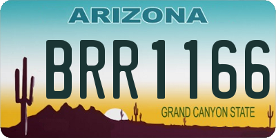 AZ license plate BRR1166