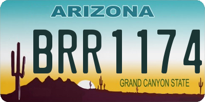 AZ license plate BRR1174