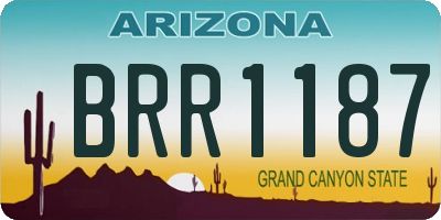 AZ license plate BRR1187