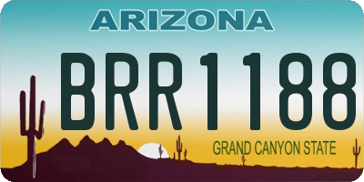 AZ license plate BRR1188