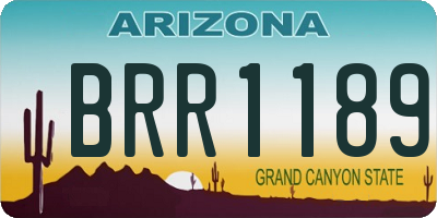 AZ license plate BRR1189
