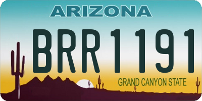 AZ license plate BRR1191