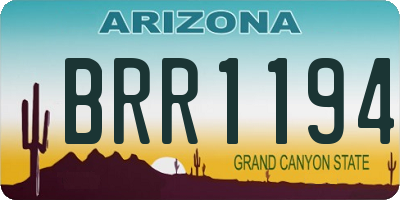 AZ license plate BRR1194