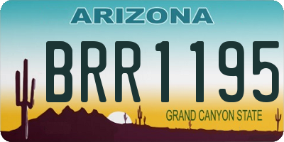AZ license plate BRR1195