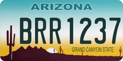 AZ license plate BRR1237