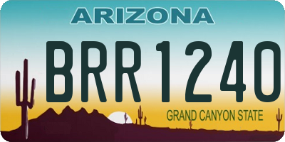 AZ license plate BRR1240