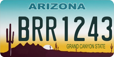 AZ license plate BRR1243