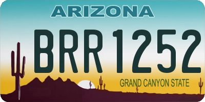 AZ license plate BRR1252