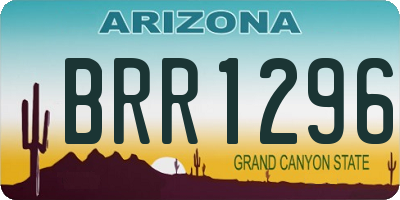 AZ license plate BRR1296