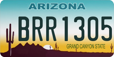 AZ license plate BRR1305