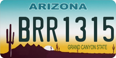 AZ license plate BRR1315