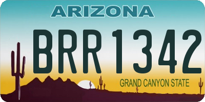 AZ license plate BRR1342