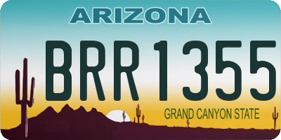 AZ license plate BRR1355
