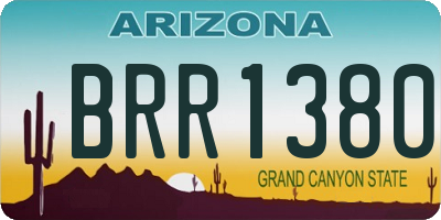 AZ license plate BRR1380