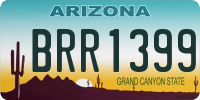 AZ license plate BRR1399