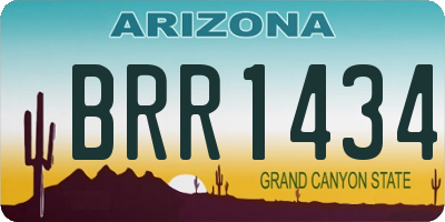 AZ license plate BRR1434