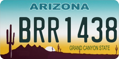 AZ license plate BRR1438