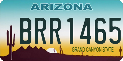 AZ license plate BRR1465
