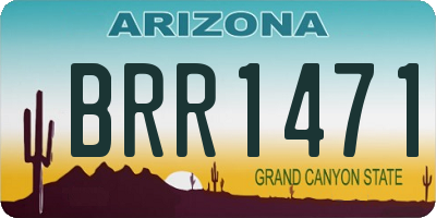 AZ license plate BRR1471