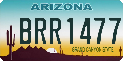 AZ license plate BRR1477