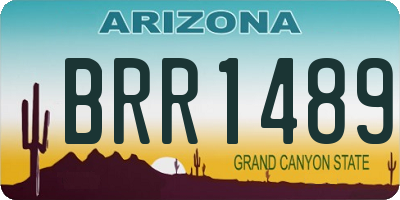 AZ license plate BRR1489