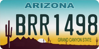 AZ license plate BRR1498